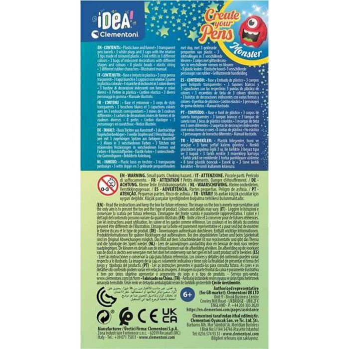 Clementoni 18828 Laboratorio De Bolis Monster Kit Creativo para Montar y Personalizar 3 Bolígrafos con 4 Tintas y 3 Personajes +6 Años 12 Clementoni 18828 Laboratorio De Bolis Monster Kit Creativo para Montar y Personalizar 3 Bolígrafos con 4 Tintas y 3 Personajes +6 Años 12