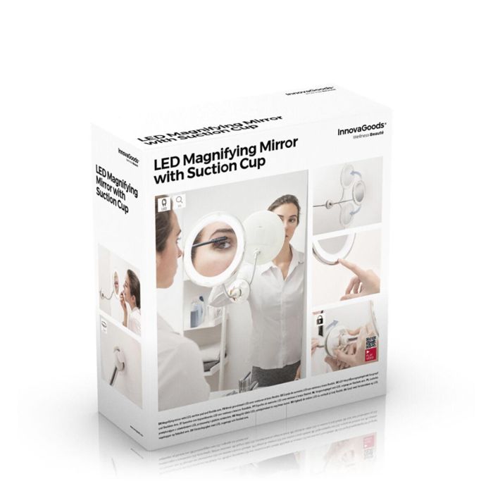 Inde Espejo De Aumento LED Con Brazo Flexible Y Ventosa 20 cm x 4 cm x 20 cm (8 Unidades)