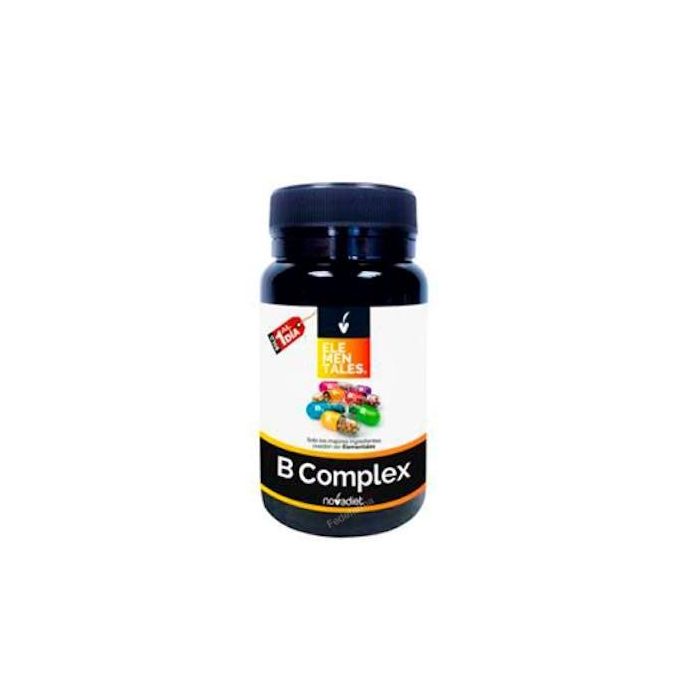 Elementales B Complex 60 Cápsulas: Vitaminas B1, B2, B3, B5, B6, B12 para Energía y Sistema Nervioso, Reduce Cansancio y Fatiga