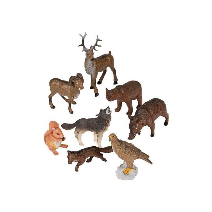 Bote Con Asa 8 Figuras Animales Del Bosque