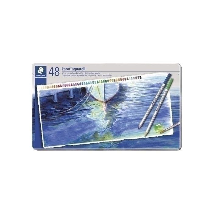 Lapices Acuarelables Staedtler 125 Karat Estuche Metal De 48
