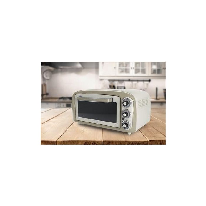 Ariete 979/03 Horno Eléctrico Vintage 18 Litros, Doble Cristal Térmico, 230°C, Beige 3
