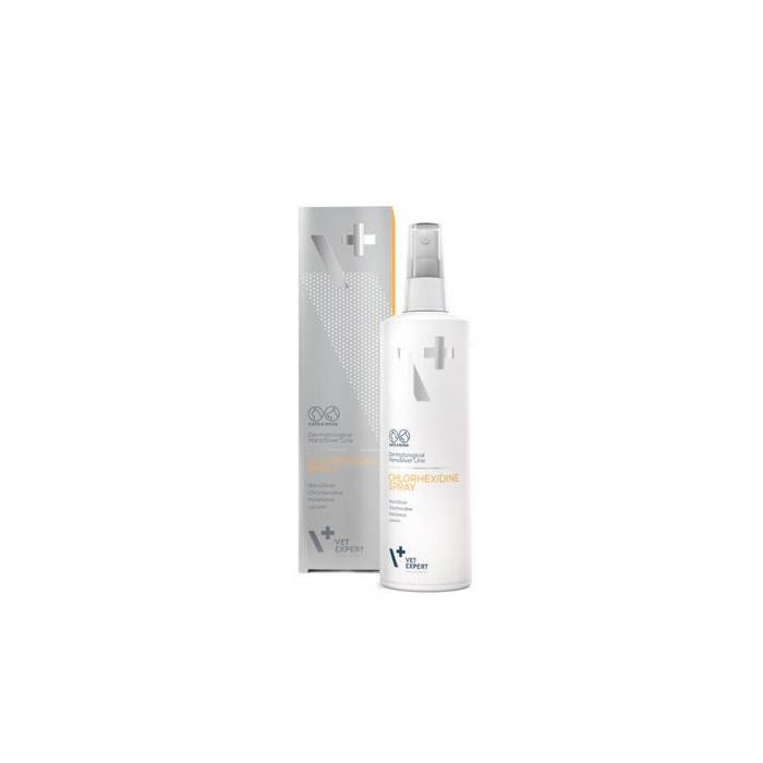 Clorhexidine Spray para Perros y Gatos 100 mL - Tratamiento Antiséptico y Antibacteriano Dermatológico con Nanoplata para Piel Dañada Clorhexidine Spray para Perros y Gatos 100 mL - Tratamiento Antiséptico y Antibacteriano Dermatológico con Nanoplata para Piel Dañada