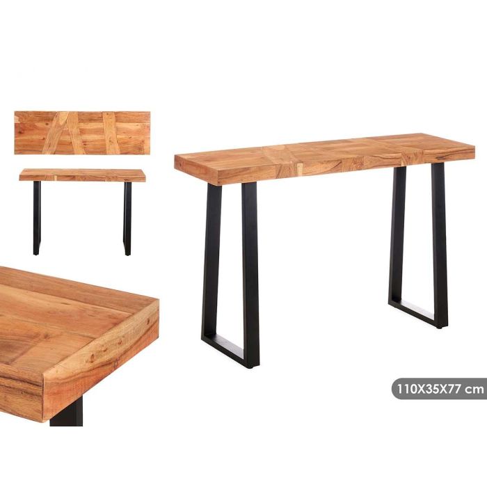 Mesa Recibidor Madera Trama 110x35x77 cm - Giftdecor