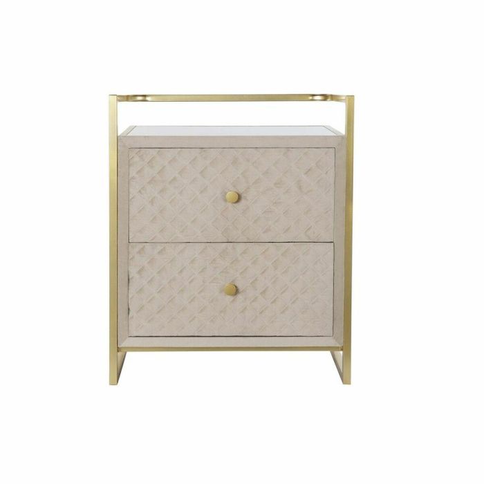 Mesita Auxiliar Glam DKD Home Decor Beige Dorado 35 x 75 x 60 cm 2