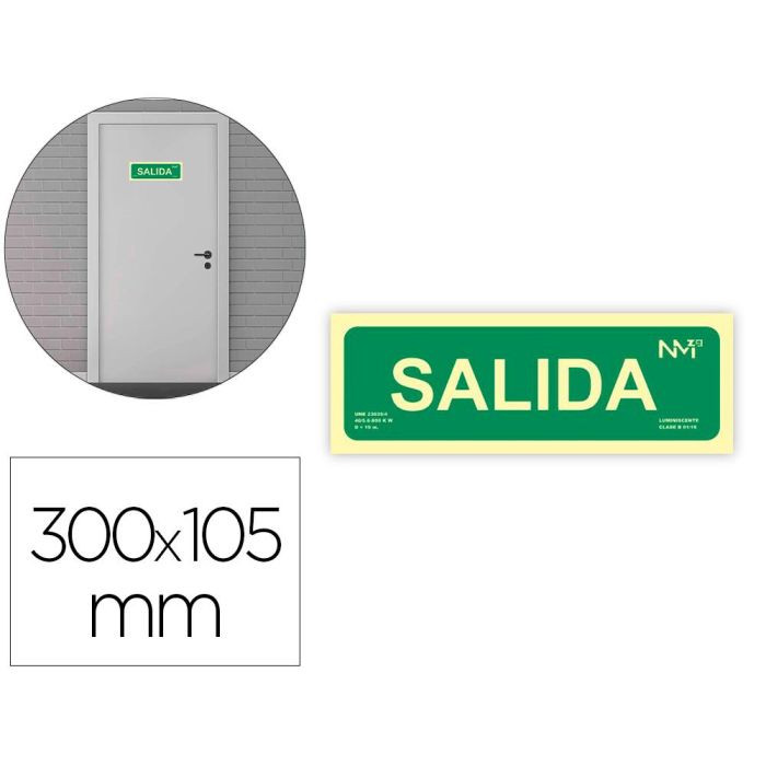 Archivo 2000 Pack De 2 Señales "Salida" 300x105 Pvc Verde