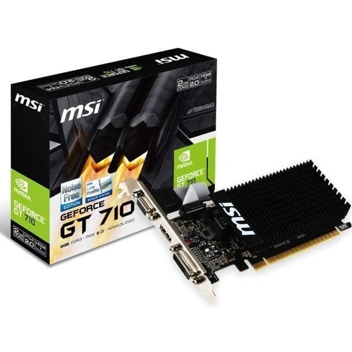MSI GT 710 2 grd3H Tarjeta Gráfica NVIDIA GeForce GT 710 2GB DDR3 HDMI DVI-D D-Sub