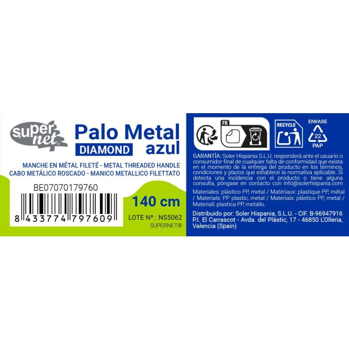 Inde Palo Metal Azul Diamond 140 cm Supernet 3