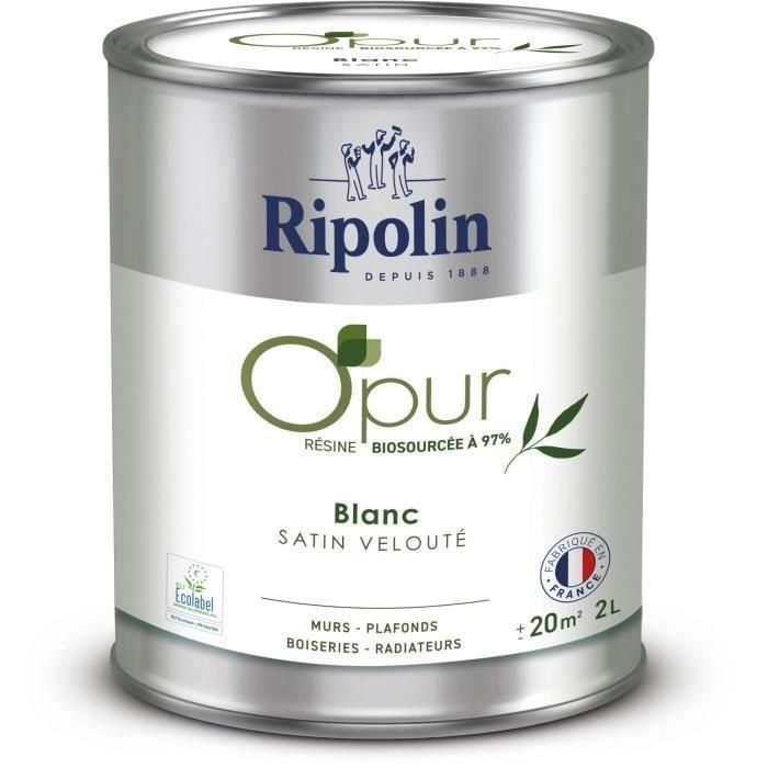 Pintura O'PUR para paredes, carpintería y radiadores - RIPOLIN - 472822 - Blanco - Terciopelo satinado - 2 L