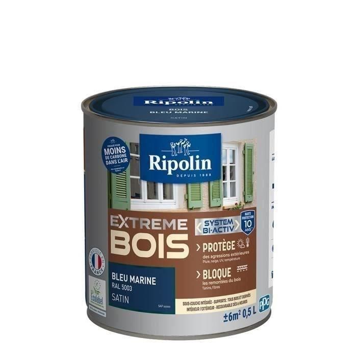 RIPOLIN Pintura para Madera Satinada Alta Protección 10 años que Protege y Magnifica tu Madera - Azul Marino