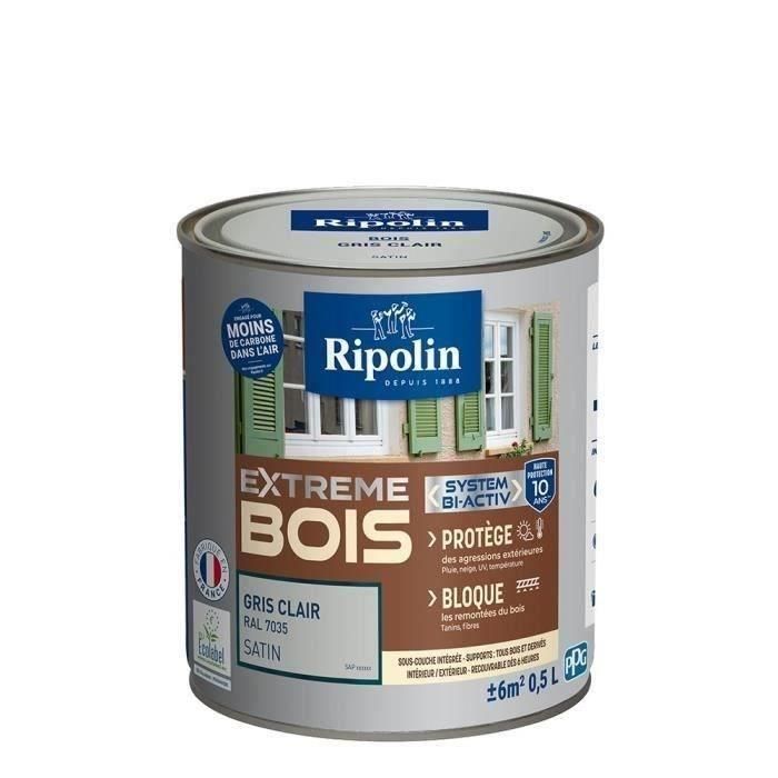 RIPOLIN Pintura para Madera Satinada Alta Protección 10 años que Protege y Magnifica tu Madera - Gris claro