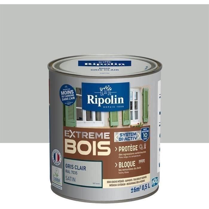 RIPOLIN Pintura para Madera Satinada Alta Protección 10 años que Protege y Magnifica tu Madera - Gris claro 1