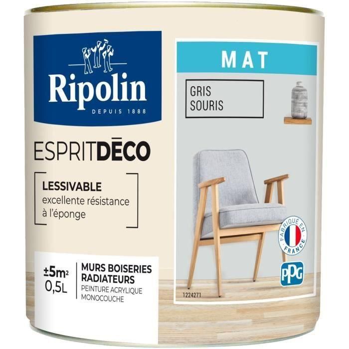 Pintura para pisos interiores y exteriores RIPOLIN - Gris hormigón Ral 7015 Satinado, 2.5L 5