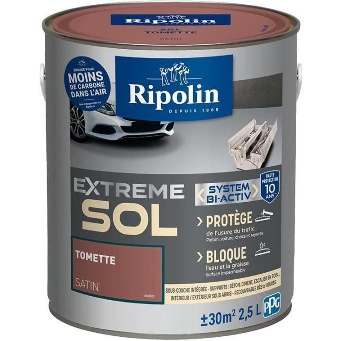 Pintura para pisos interiores y exteriores RIPOLIN - Tomette Satin, 2.5L