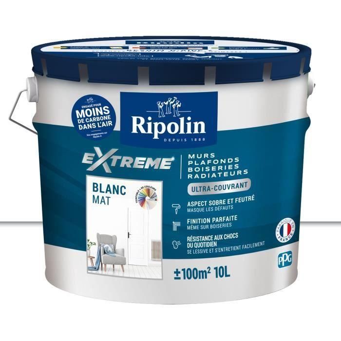 Pintura monocapa para paredes y techos blanco mate 10L Ripolin 1