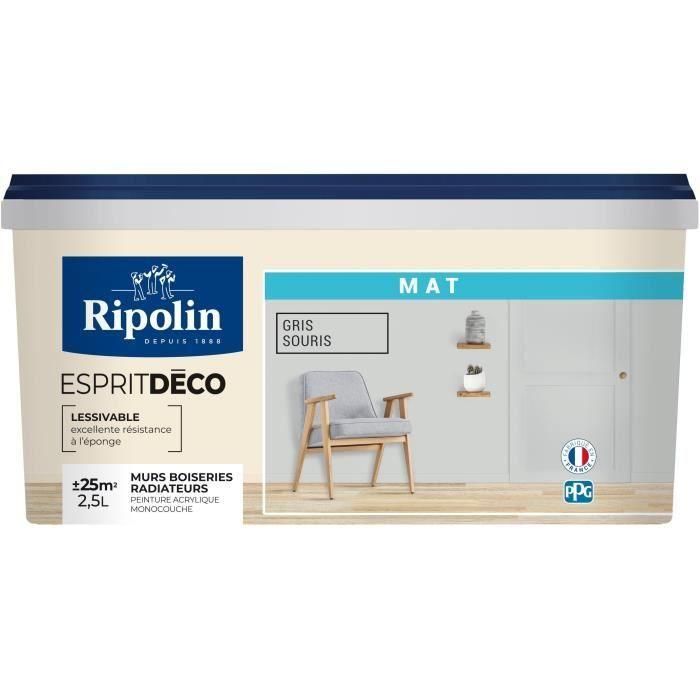 RIPOLIN Todas las piezas de pintura de pared, Ripolin - Matt mouse gris, 2.5L