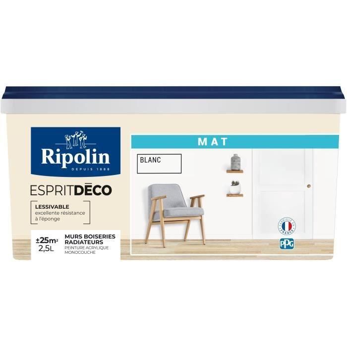 RIPOLIN Todas las piezas de pintura de pared, Ripolin - Matt White, 2.5L