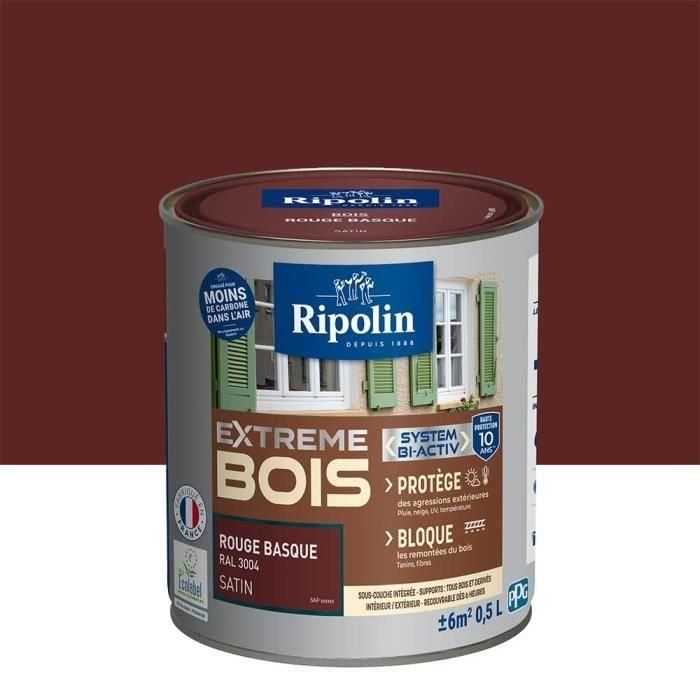 RIPOLIN Pintura para Madera Satinada Alta Protección 10 años que Protege y Magnifica tu Madera - Rojo Vasco 2