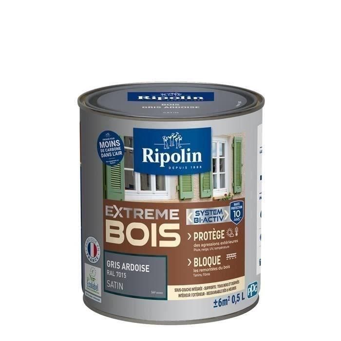 RIPOLIN Pintura para Madera Satinada Alta Protección 10 años que Protege y Magnifica tu Madera - Gris Pizarra