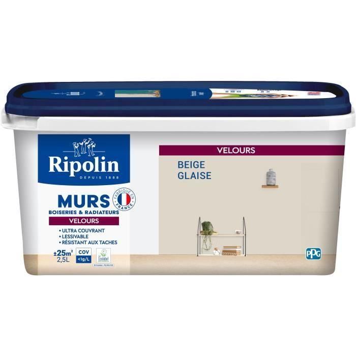 Pintura decorativa para paredes, carpintería y radiadores - RIPOLIN - 441606 - Beige arcilla - Terciopelo - 2,5 L