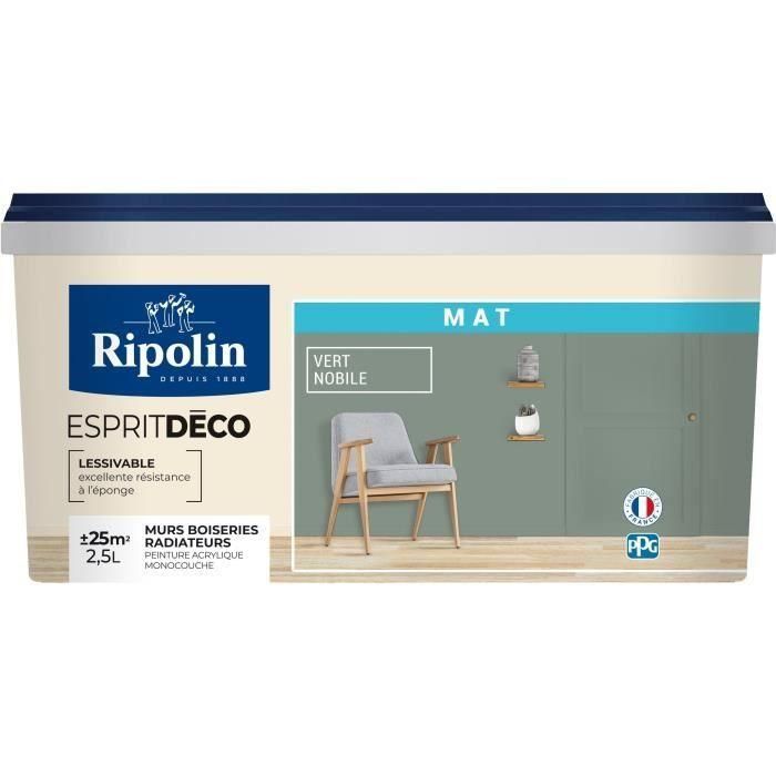 Pintura decorativa para paredes interiores - Verde nobile mate - RIPOLIN - 2,5 L