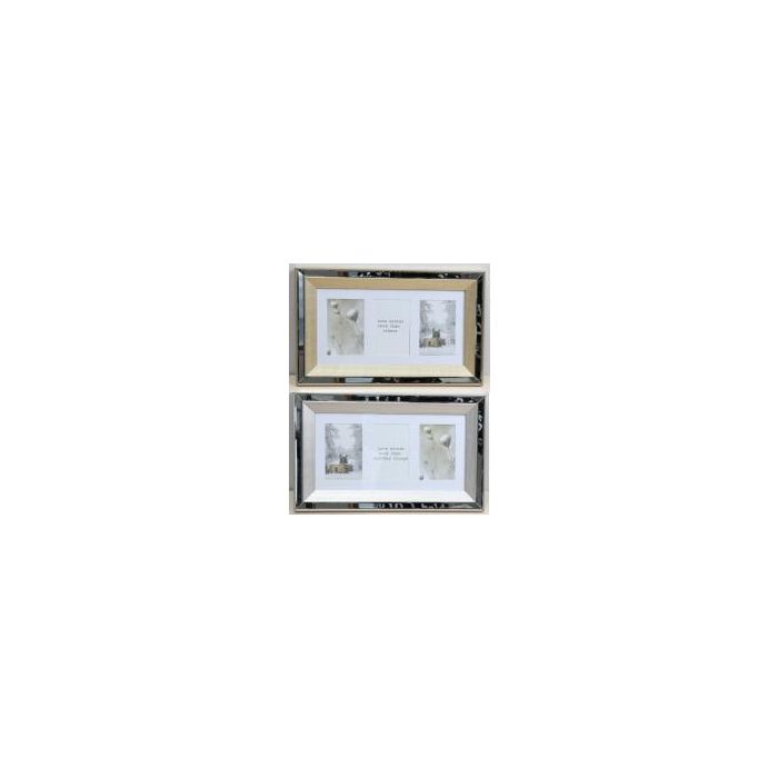 Marco Multifoto Tradicional DKD Home Decor Dorado Plateado 2 x 29 x 47 cm (2 Unidades)