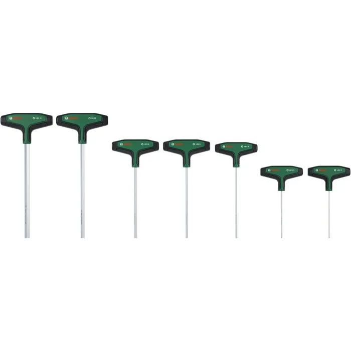 Bosch BOS4059952735313 Juego de 7 Destornilladores Hexagonales con Mango en T, de 2 a 10 mm