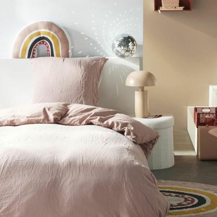 Juego de cama - TODAY - 123332 - 1 persona - 140x200 cm - Gasa de algodón lisa - Rosa arena