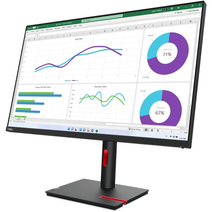 Lenovo T32h-30 ThinkVision Monitor 31.5" QHD IPS HDMI DisplayPort USB-C/Dock Negro 6