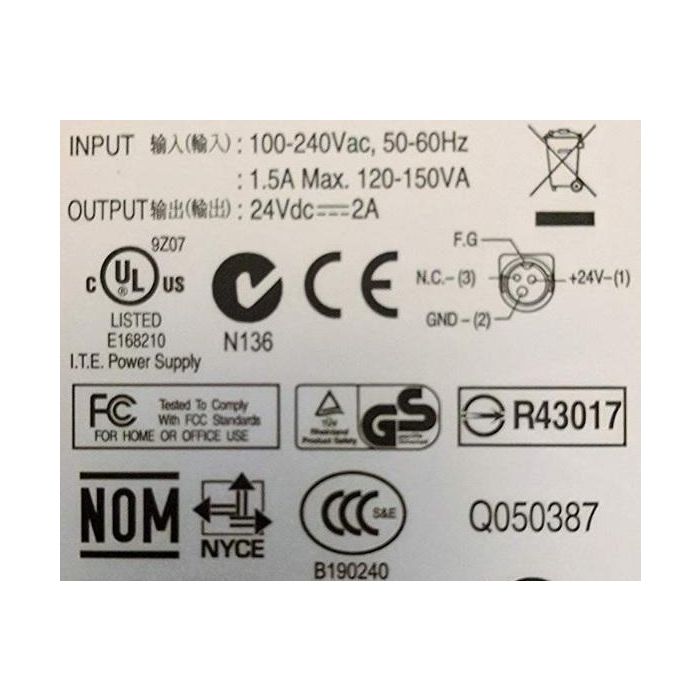 CoreParts Adaptador de Impresora POS 50W 24V 2.15A Conector Especial 3 Pines Incluye Cable de Alimentación EU (Tipo-C13) 1