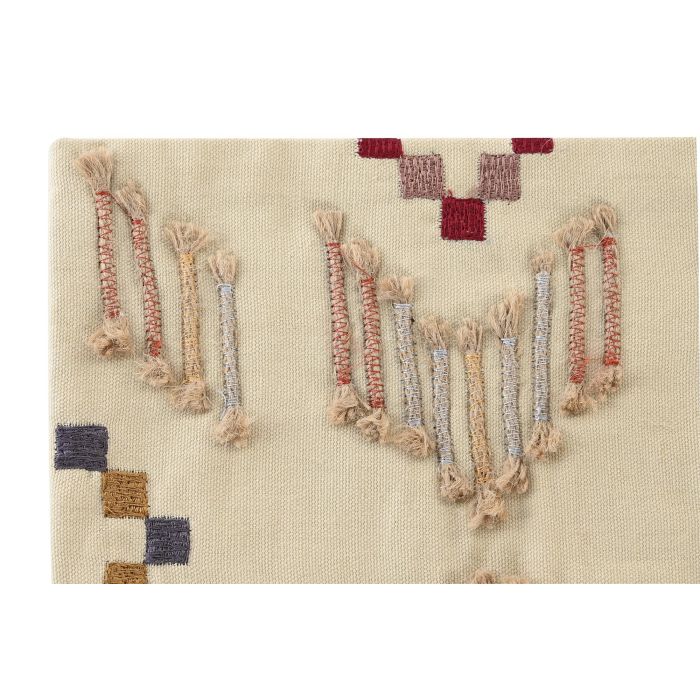 DKD Home Decor Funda Cojín Beige 50x50 cm Poliéster con Cremallera Oculta Lavado en Seco 1
