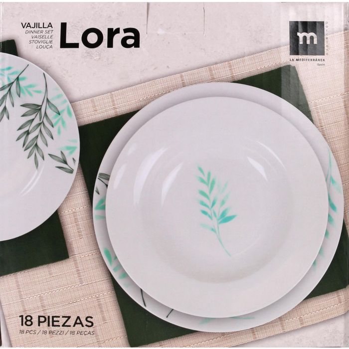 Vajilla Redonda 18 Piezas Lora - La Mediterranea (2 Unidades) 1 Vajilla Redonda 18 Piezas Lora - La Mediterranea (2 Unidades) 1