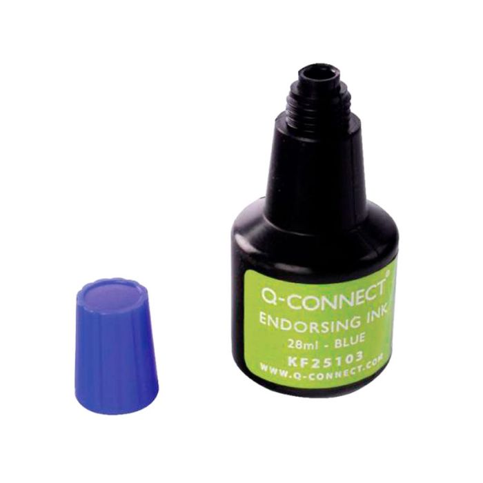 Tinta Tampon Q-Connect Azul Bote 28 mL 4