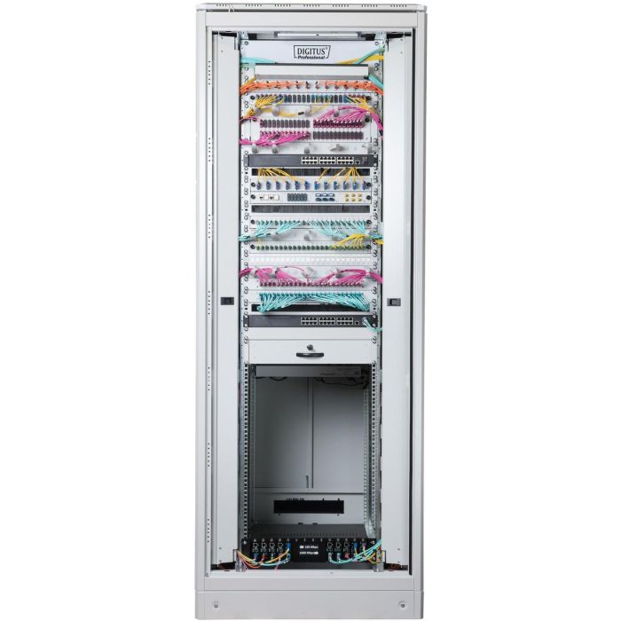 DIGITUS Netzwerkschrank Unique 32HE 1609x800x800mm grau (Speditionsversand) 10