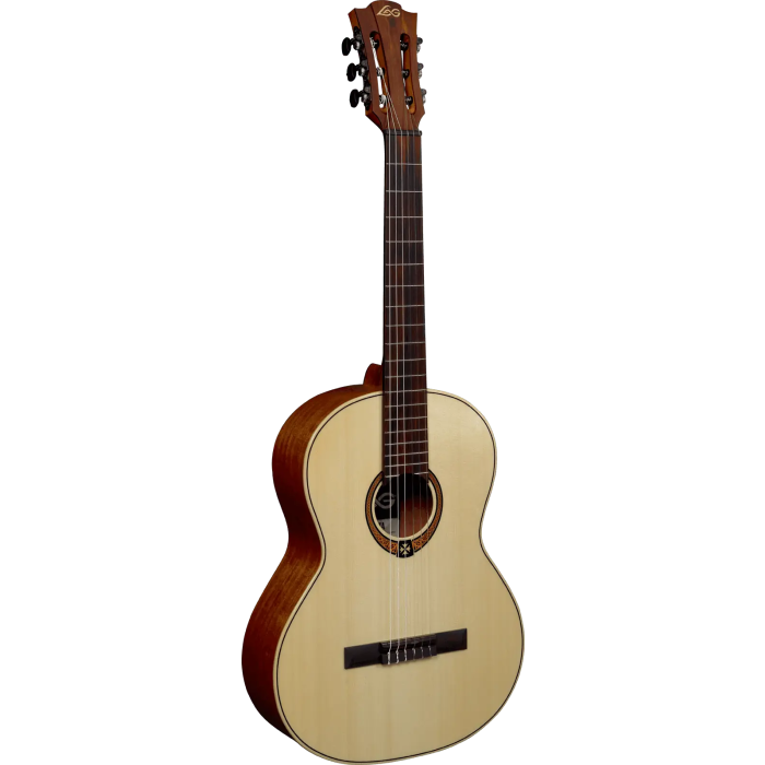 LAG Guitarra Clásica Occitania 88 - 4/4 Natural Brillante Tapa Maciza Abeto Engelmann 1