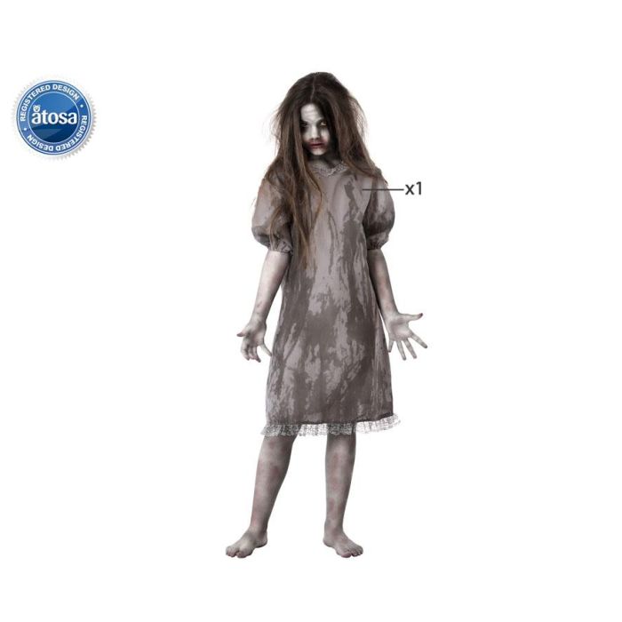 Disfraz de Niña Poseída Infantil para Halloween - Niña 7-9 Años, Vestido Gris Disfraz de Niña Poseída Infantil para Halloween - Niña 7-9 Años, Vestido Gris