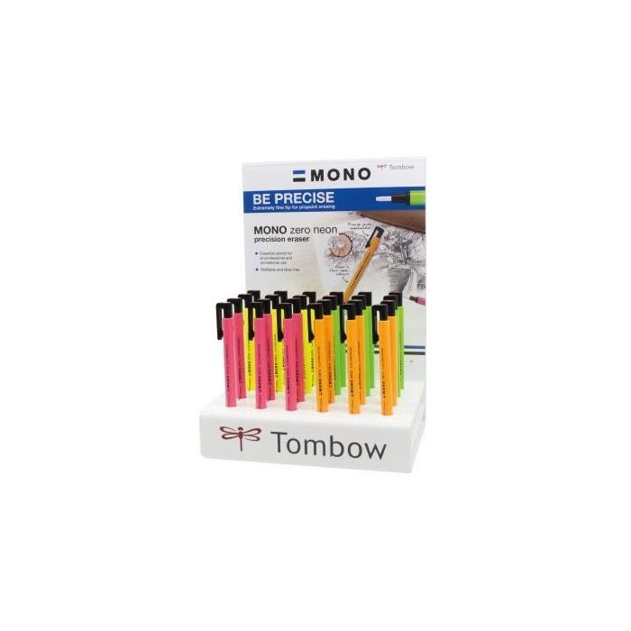 Tombow Borrador De Precisión Mono Zero P-Redonda Expositor 24 Colores Surtidos