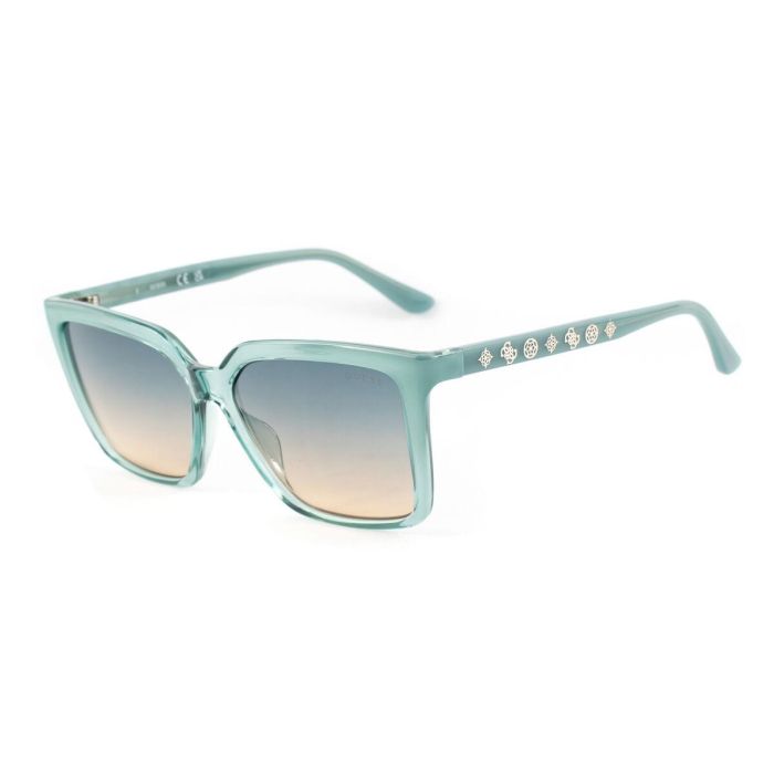 Guess Gafas GU00099 89W Gafas de Sol para Mujer Cuadradas Montura Turquesa Lente Azul Degradado 55mm 5