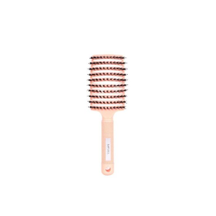 Bifull Cepillo Esqueleto de Pelo Jabalí y Nylon Rosa – Desenreda y aporta Brillo Natural al Cabello