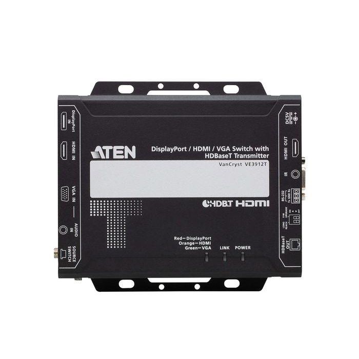 Aten VE3912T HDBaseT Transmisor Switch DisplayPort HDMI VGA con Extensor de Video 4K hasta 100m sobre Cat 6/6a para Conversión de Señales 1 Aten VE3912T HDBaseT Transmisor Switch DisplayPort HDMI VGA con Extensor de Video 4K hasta 100m sobre Cat 6/6a para Conversión de Señales 1