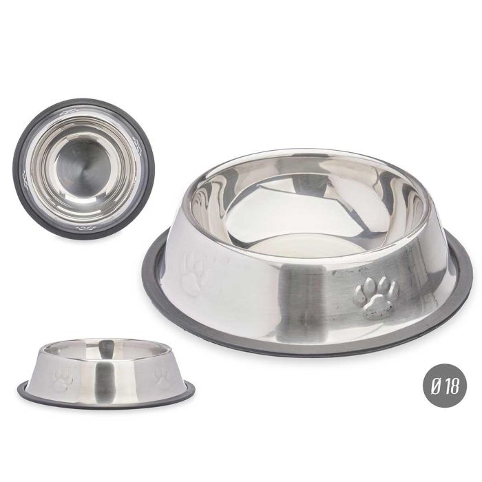 Comedero metálico para mascota con goma antideslizante - 18 cm - Mascow (24 Unidades) Comedero metálico para mascota con goma antideslizante - 18 cm - Mascow (24 Unidades)