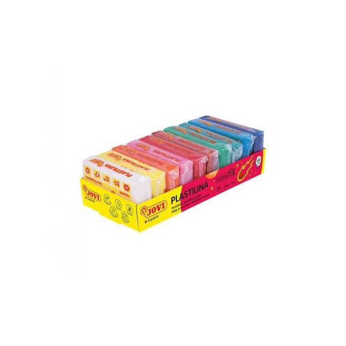 Jovi Plastilina 70 tamaño pequeño, bandeja de 10 unidades, colores surtidos. Pasta vegetal moldeable, no mancha.