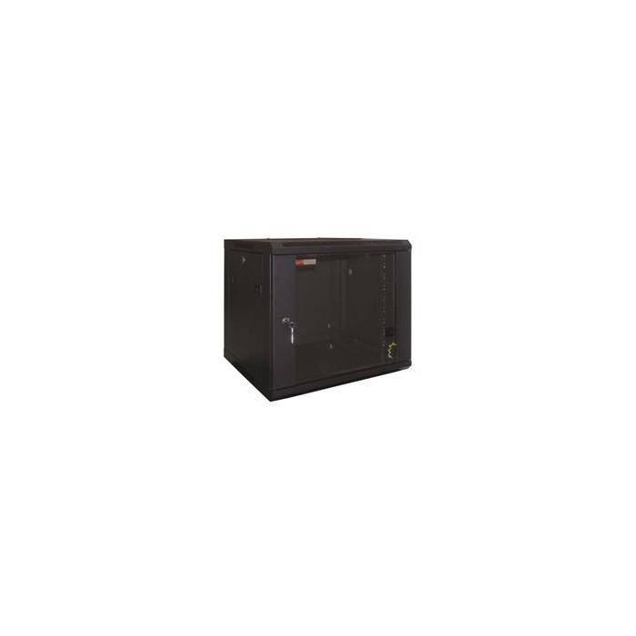 WP WPN-RWB-06605-B Armario Rack de Pared 6U con Puerta de Cristal Templado Paneles Desmontables 600x500x370mm Negro