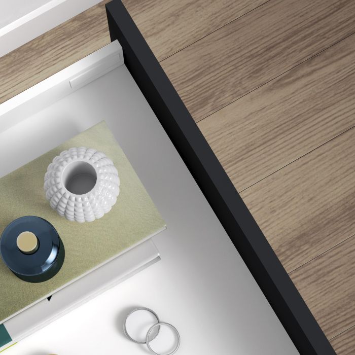 Emuca Cajón exterior Vertex Push Sincro con regulación 3D de altura 178mm , 40kg, profundidad 500mm, Acero, Pintado blanco 3