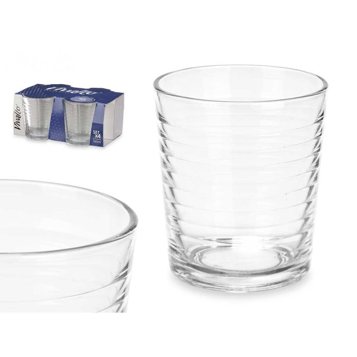 Set 4 Vasos Vidrio Rayas 360 Ml Vivalto 23x10x16cm (6 Unidades) 0 Set 4 Vasos Vidrio Rayas 360 Ml Vivalto 23x10x16cm (6 Unidades) 0