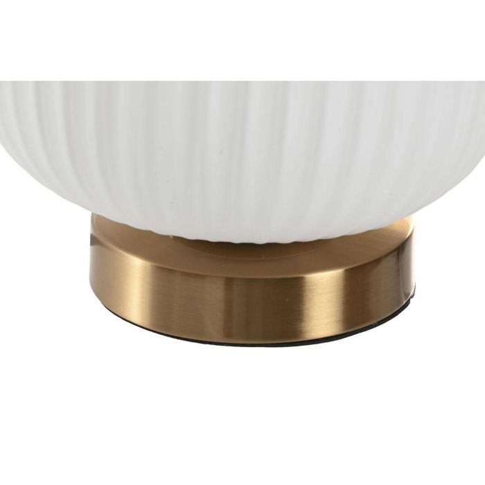 DKD Home Decor Lámpara de Sobremesa Moderna de Cristal y Metal Blanco y Dorado 20x20x21 cm 4 DKD Home Decor Lámpara de Sobremesa Moderna de Cristal y Metal Blanco y Dorado 20x20x21 cm 4