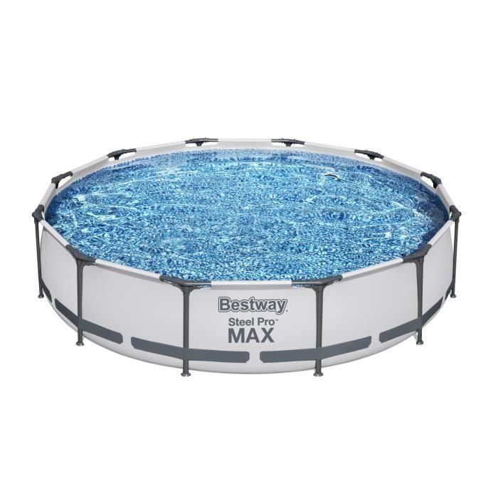 Piscina sobre suelo BESTWAY Steel Pro Max - Redonda - Diámetro 366 x 76 cm, filtro de cartucho 2 Piscina sobre suelo BESTWAY Steel Pro Max - Redonda - Diámetro 366 x 76 cm, filtro de cartucho 2