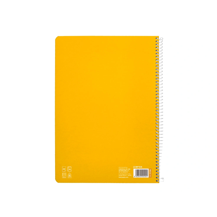 Liderpapel Cuaderno Espiral A4 Tapa Dura 80 Hojas Cuadro Pautado 2,5 mm Color Amarillo 2