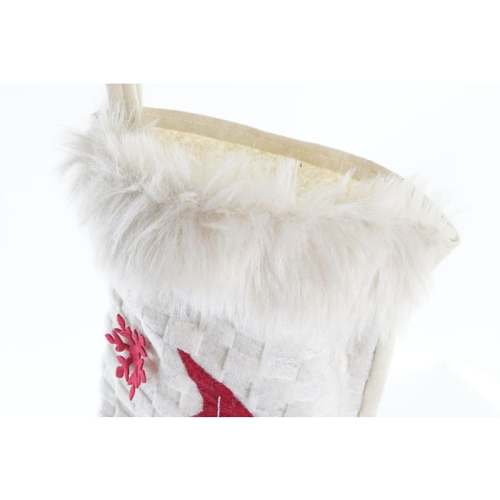 DKD Home Decor Calcetín Navidad Tradicional Blanco Rojo Poliester 1 x 50 x 25 cm (6 Unidades) 2