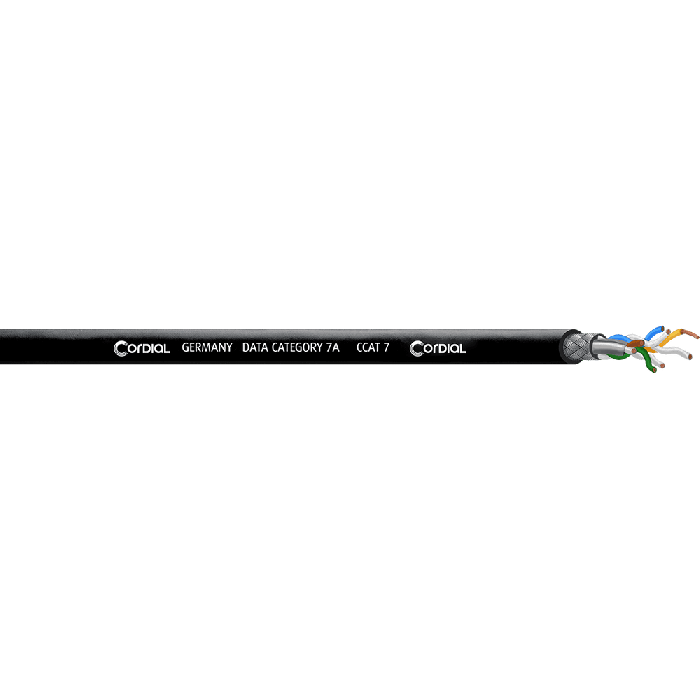 Cordial Bobina Cable Cat7A 100M S/FTP AWG 26 Datos Cobre Blindado Profesional para Redes y Conectividad de Alta Velocidad